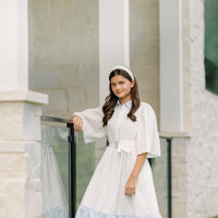 Daintti by Velvette Label White Belted Midi