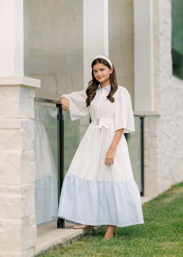 Daintti by Velvette Label White Belted Midi