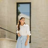 Daintti by Velvette Label Blue Eyelit Midi Skirt