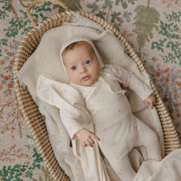 Aurora Jersey Cotton Butterfly/ Dragonfly Collection Ivory Pink Footie + Bonnet