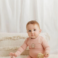 Aurora Pink Footie + Bonnet Cotton French Terry Hot Air Balloon Collection