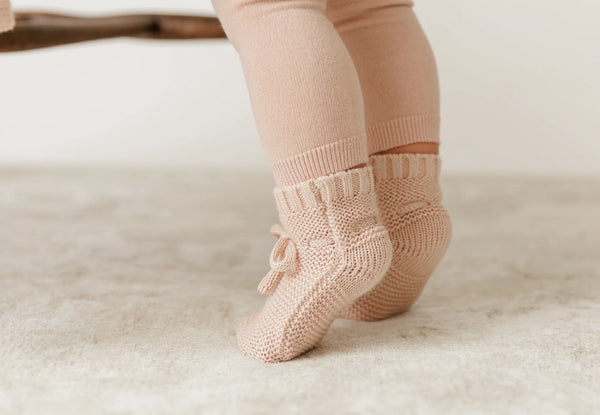 Peluche Rose Knit Booties