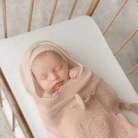 Peluche Rose Bebe Embossed Cocoon + Bonnet