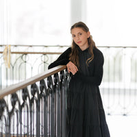 Velvette Label Teen Black Sleevles Tiered Midi