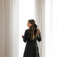 Velvette Label Teen Black Sleevles Tiered Midi