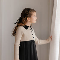 Velvette Label Tan Collar Sweater