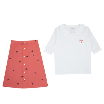 Miss Mini Bikes & Bows T-Shirt & Skirt Set Teen