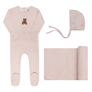 Ely's & Co. Gingham Teddy Take Me Home Set - Pink