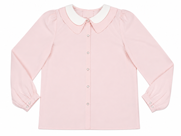 Lil Tempest Teens Double Collar Taffeta Shirt - Antique Pink