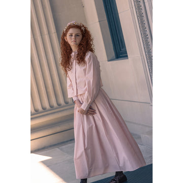 Lil Tempest Teens Pleated Circle Taffeta Skirt - Antique Pink