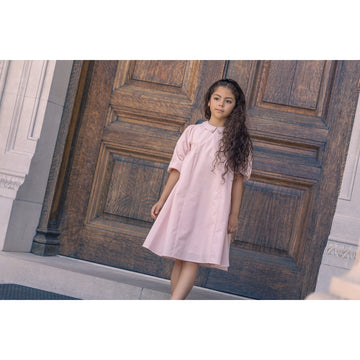 Lil Tempest Girls Taffeta Party Dress with Collar - Antique Pink