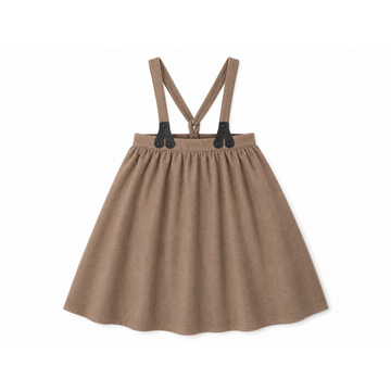 Lil Tempest Wool Suspender Skirt - Beige