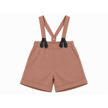 Lil Tempest Boys Suspender Shorts - Beige