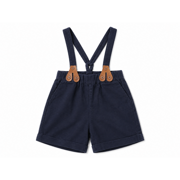 Lil Tempest Boys Suspender Shorts - Navy