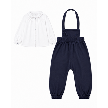 Lil Tempest Baby Girls Halter Romper With Shirt - Navy