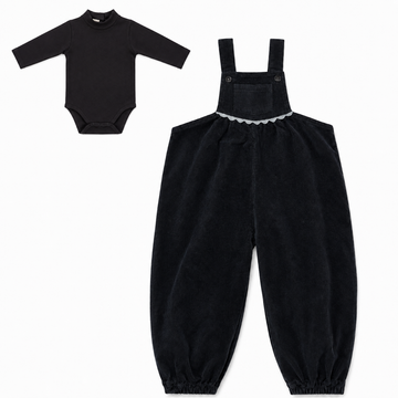 Ann of Nan Black Toddler Overall - Black