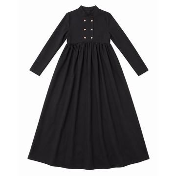 Ann of Nan Black Double Breasted Maxi - Black