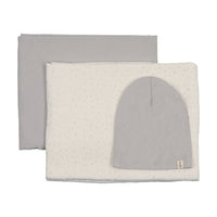 Mema Knits Bamboo Swaddle Sets + Beanie - Gray Dawn Star Print