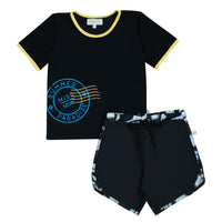 Miss Mini Postcard Swim Top & Bottom Shorts Set