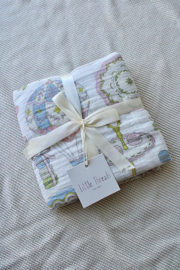 Little Threads The Label Dreamy Carousel Muslin Blanket