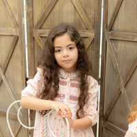 Nounelle Smocked Pink Dress 3/4 Sleeve