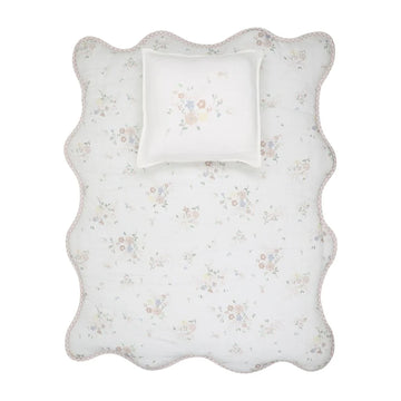 Peluche Gingham Pink Floral Filled Bamboo + Pillow Case And Pillow