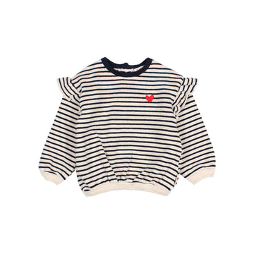 Buho Navy Baby Girls' Soft Striped Sweatshirt