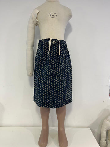 Buho Navy Cottage Midi Skirt