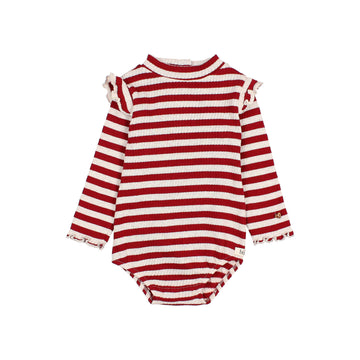 Buho Burgundy BB Fancy Stripes Bodysuit