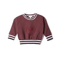 Anecdote Wine Tennis Large Flocked Round Neck Sweatshirt