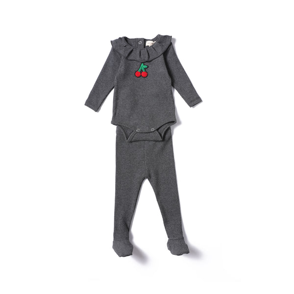 Anecdote Charcoal Cherry Baby Girl Set (straps are black)