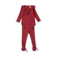 Anecdote Deep Red Cherry Baby Girl Set (straps are black)