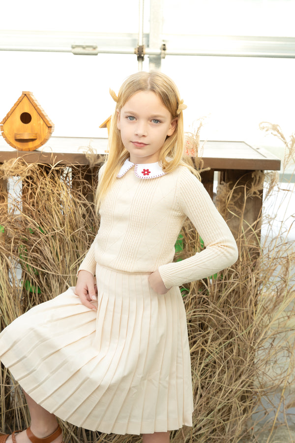 Nounelle Pleated Peach Skirt
