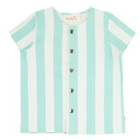 Bondoux Neon Green Striped Boys Short Sleeve Top 259TT