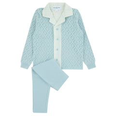 Miss Mini Pointelle Knit Shabbos Set Boy