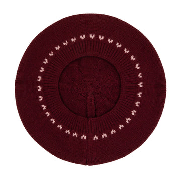 Le Enfant Heartline Berets - Burgundy (FINAL SALE)