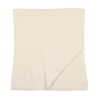 Mema Knits Ribbed Knit Blanket Cream