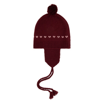 Le Enfant Heartline Bebe Bonnet - Burgundy (FINAL SALE)