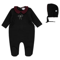 Miss Mini  Rhinestone Bow Shabbos Romper/ Footie - Girls