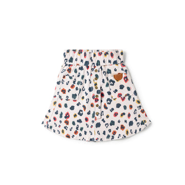 Birnham On The Sea Denim Skirt Rainbow Leopard