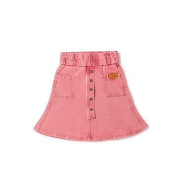Birnham On The Sea Denim Skirt Red Denim