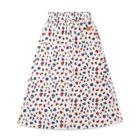 Birnham On The Sea Denim Skirt- Midi Rainbow Leopard