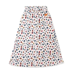 Birnham On The Sea Denim Skirt- Midi Rainbow Leopard