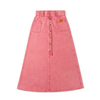 Birnham On The Sea Denim Skirt- M Red Denim