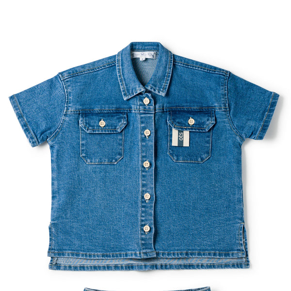 Birnham On The Sea Boys Shirt Denim