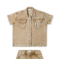 Birnham On The Sea Boys Shirt Desert Denim