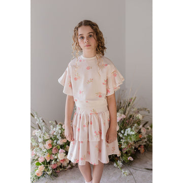 Steph Petite Rose Print Sweat Skirt