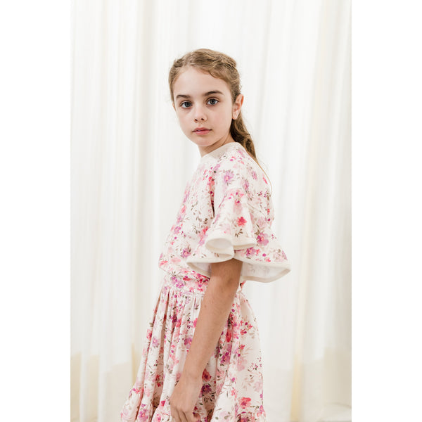 Pink Label By Petite Amalie Posie Print Sweat Skirt