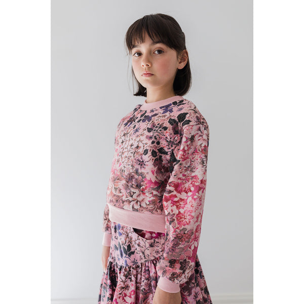 Steph Blurred Floral Print Sweat Top  (8194T)