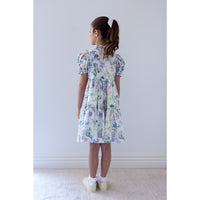 Steph Elbow Slv Garden Print Voile Dress (8214D ELBOW)